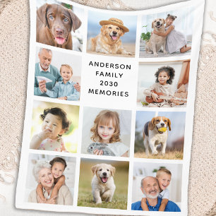 Couverture Polaire Famille personnalisée 11 Photo Collage Simple mode