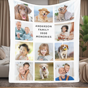 Couverture Polaire Famille Personnalisée Moderne 11 Photos Collage