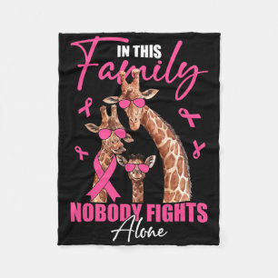 Couverture Polaire Famille Personne ne combat seul Giraffe Cancer du