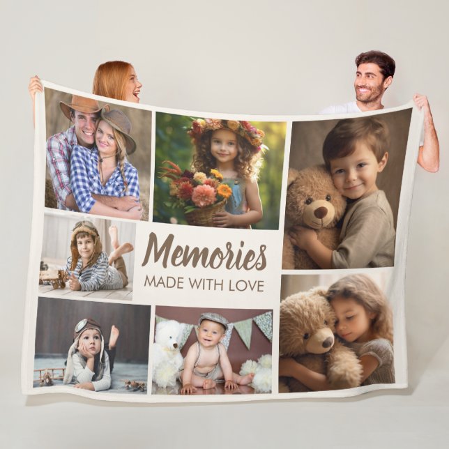 Couverture Polaire Famille Photo Collage Souvenirs Amour (En situation)