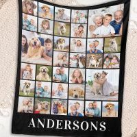 Family 33 Photo Collage Personalized Black