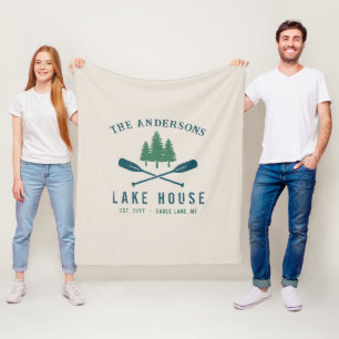 Couverture Polaire Family Lake House Bateau Russe moderne Oar Pine Tr