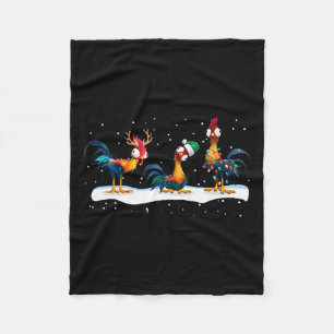 Couverture Polaire Fantaisie poulets de Noël Lumières ferme animal mi