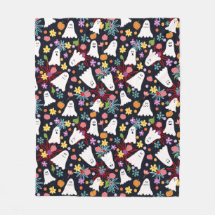 Couverture Polaire Fantômes et fleurs