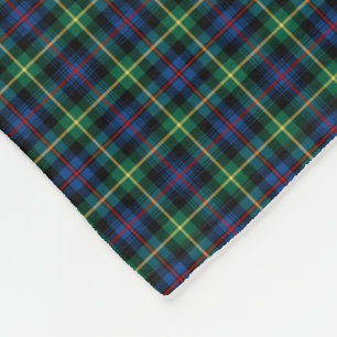 Couverture Polaire Farquharson Clan bleu, vert et noir Tartan