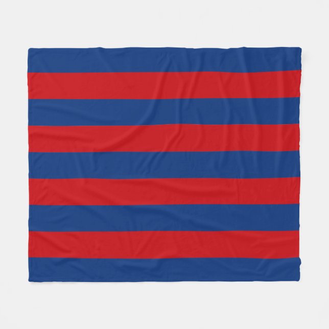 Couverture Polaire Fashion Rouge et Bleu Horizontale bandes (Devant (Horizontal))
