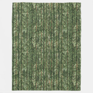 Couverture Polaire Faux fils verts tissés Noël