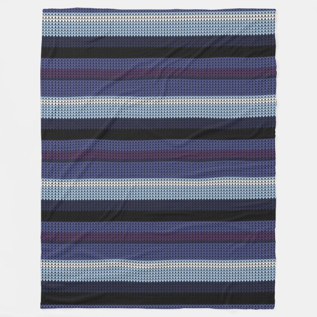 Couverture Polaire Faux Motif à brindille bleu violet blanc (Devant)