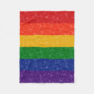 Couverture Polaire Faux Parties scintillant LGBTQ Pride Arc en ciel