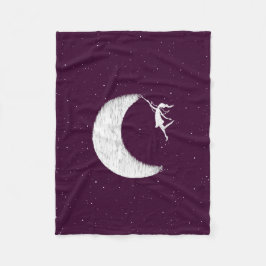 Couverture Polaire Fée d'art : Peignez la lune (pourpre)