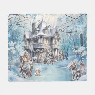 Couverture Polaire Fée de Noël magique et capricieuse