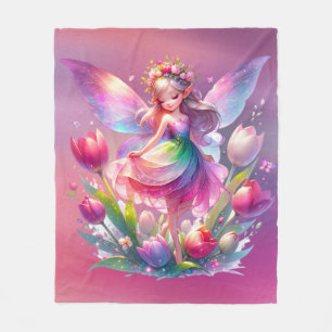 Couverture Polaire Fée de Tulipe Rose Hot Princess Girls