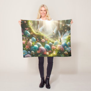Couverture Polaire Fées de la forêt mystique Œufs de printemps magiqu