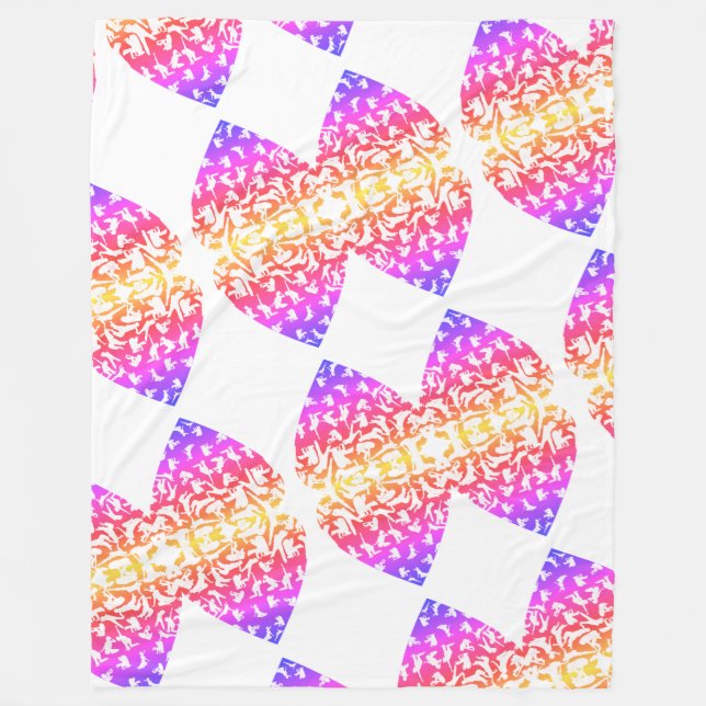Couverture Polaire Feldenkrais Blanket - Rainbow Hearts #2 (Devant)