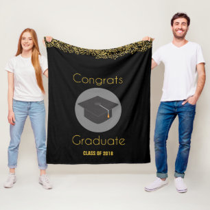 Couverture Polaire Félicitations Diplômé avec Parties scintillant d'o