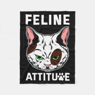Couverture Polaire Feline Attitude Chat Mood Caractère animal de comp