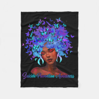 Couverture Polaire Femme Africaine Noire Afro Suicide Turquoise Et Vi