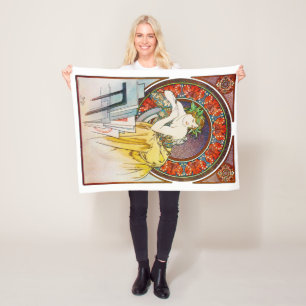 Couverture Polaire Femme avec du pavot, Mucha