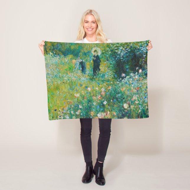 Couverture Polaire Femme avec Parasol, Jardin, Renoir (En situation)