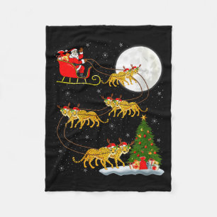 Couverture Polaire Femme Cheetah Père Noël Traîneau Volant Drôle Magi