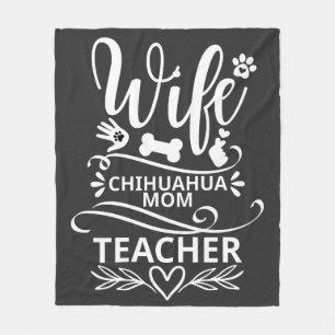 Couverture Polaire Femme Chihuahua Maman Enseignante Chien drôle