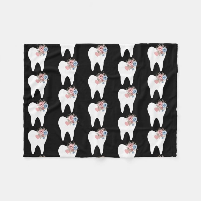 Couverture Polaire Femme Dentiste Étudiante Adjointe Hygiéniste (Devant (Horizontal))