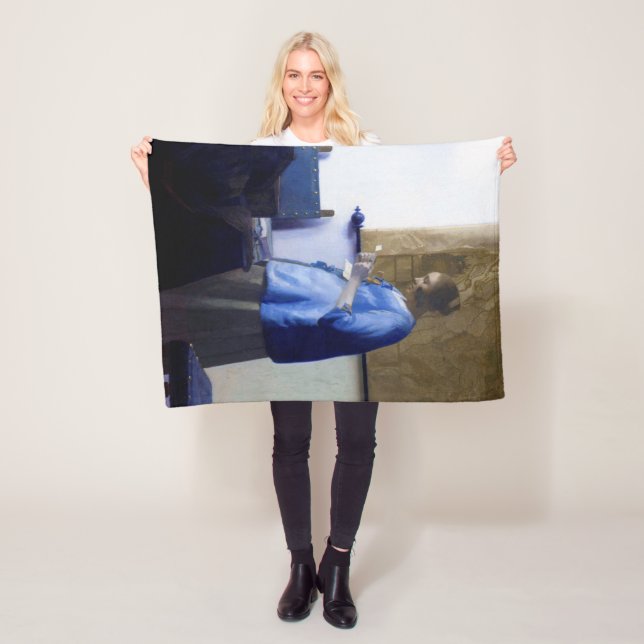 Couverture Polaire Femme en bleu, Johannes Vermeer (En situation)