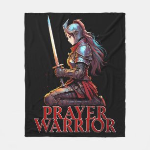 Couverture Polaire Femme Guerrière du Christ 2 Timothée 2:3 Chrétienn