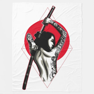 Couverture Polaire Femme japonaise Warrior