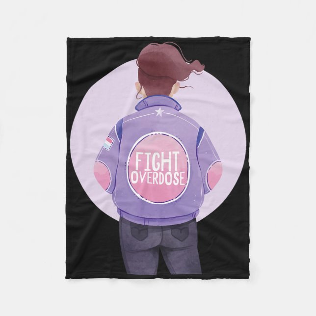 Couverture Polaire Femme Lutter contre l'overdose violette surdose de (Devant)