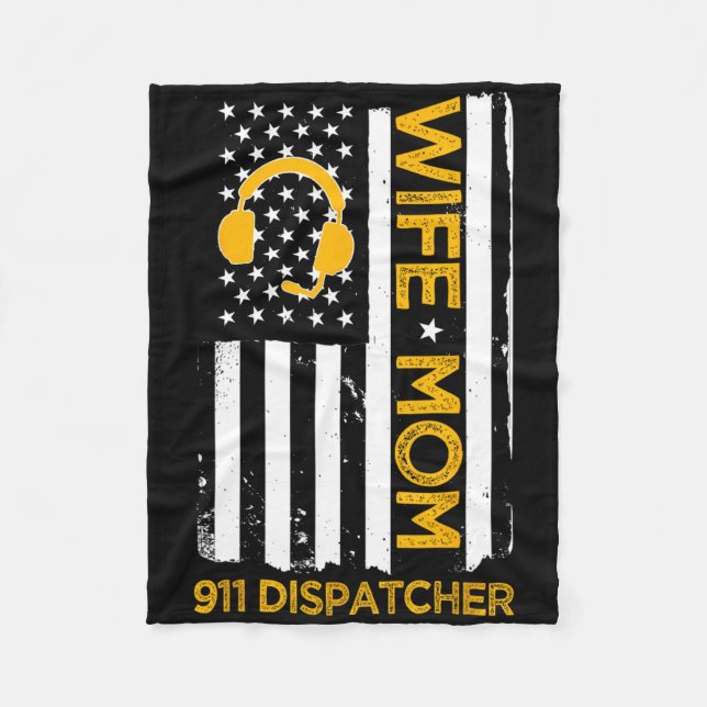 Couverture Polaire Femme Maman 911 Dispatcher Us Flag Independence Da (Devant)