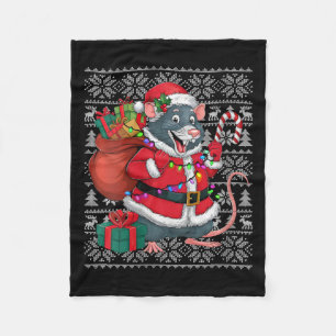 Couverture Polaire Femme Rat Xmas Sweat Style Vilain Père Noël Rat Ch