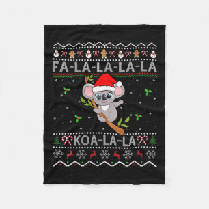 Couverture Polaire Femmes Koala Noël Noël Fête Santa Hat Koala Ugly C