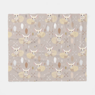 Couverture Polaire Fennec macule des flèches et des plumes
