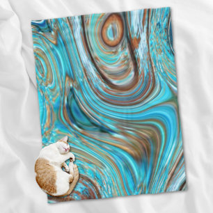 Couverture Polaire ferme bleu turquoise Tourbillons turquoise à grain