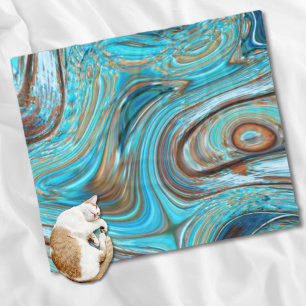 Couverture Polaire ferme bleu turquoise Tourbillons turquoise à grain