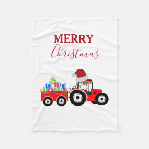 Couverture Polaire Ferme de camions Red Christmas Truck