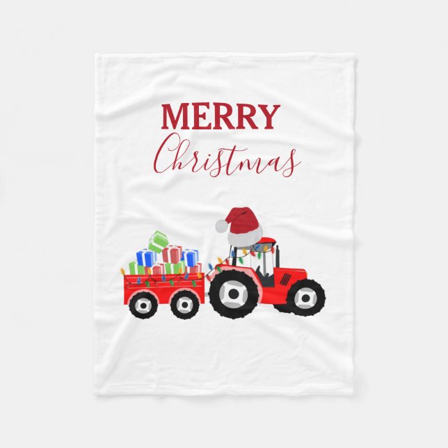Couverture Polaire Ferme de camions Red Christmas Truck (Devant)