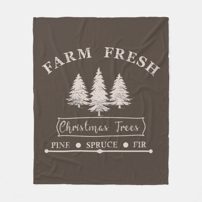 Couverture Polaire Ferme des arbres de Noël frais (Devant)