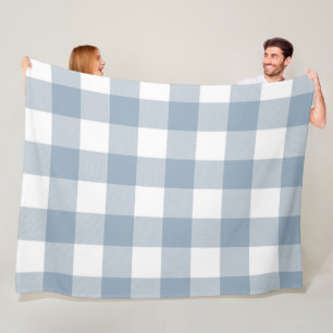 Couverture Polaire Ferme Rustique Carré de Plaid Bleu Gris
