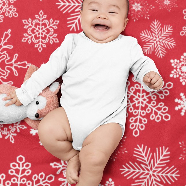 Couverture Polaire Festif Red Winter Snowflakes Motif Holiday (Créateur téléchargé)