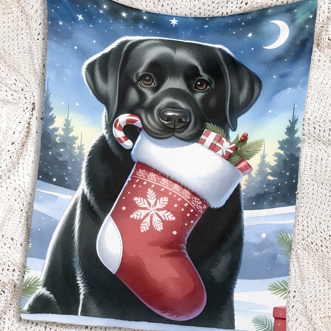 Couverture Polaire Festive Labrador Retriever Amoureux des chiens Noë (Créateur téléchargé)