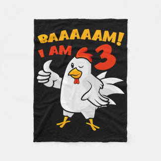 Couverture Polaire Fête d'anniversaire 3 ans de poulet Ferme Poulet d