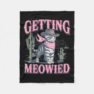 Couverture Polaire Fête de Bachelorette Cowgirl Meowdy en train de se