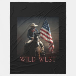 Couverture Polaire fête de l'indépendance, wild west, cowboy, 4 juill