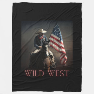 Couverture Polaire fête de l'indépendance, wild west, cowboy, 4 juill