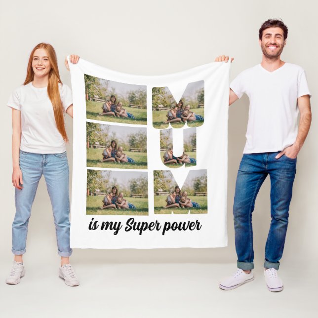 Couverture Polaire Fête de mère de maman 6 Photo collage (En situation)