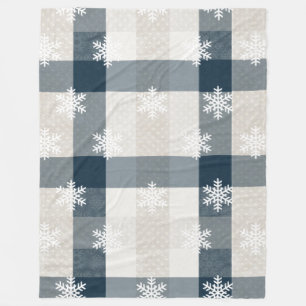 Couverture Polaire Fête de Noël Blue Plaid 