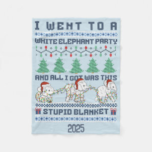 Couverture Polaire Fête d'éléphant blanc Cadeau personnalisé drôle