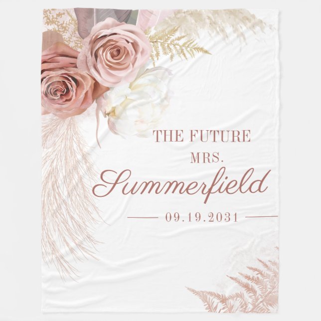 Couverture Polaire Fête des mariées Pampas Tan Grass (Devant)